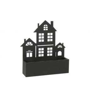 Pot de fleurs mural en forme de maison en métal noir L40xl1…