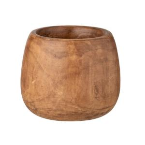 Pot en bois de paulownia brun 22x22x27cm