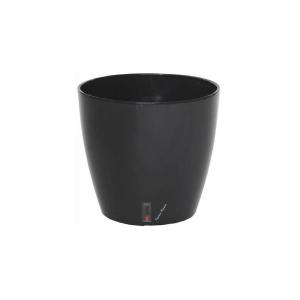 Pot en plastique rond avec réserve d'eau 25.5 cm eva noir