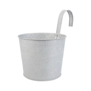 Pot zinc avec accroche gris