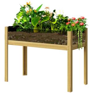 Potager surélevé avec panneaux acrylique en bois naturel
