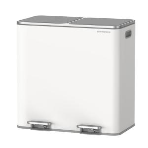 Poubelle à double compartiment 2 x 40 l avec 15 sacs blanc…