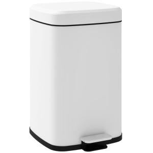 Poubelle à pédale 20l acier inoxydable blanc