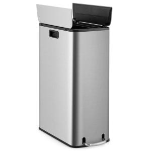 Poubelle cuisine 45 l inoxydable couvercle à ailettes 52 x…