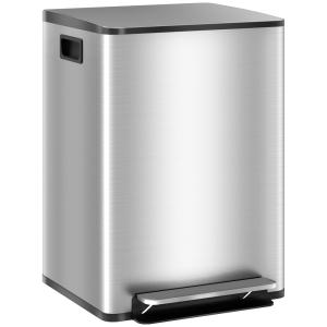 Poubelle de cuisine 2 compartiments acier inoxydable argent…