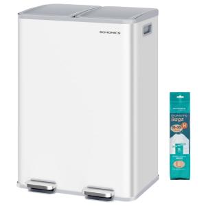 Poubelle de cuisine 2 x 30 l 15 sacs poubelle inclus  blanc