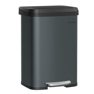 Poubelle de cuisine 50 L à pédale avec couvercle gris anthr…