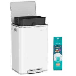 Poubelle de cuisine 50 l seau intérieur amovible en plastiq…