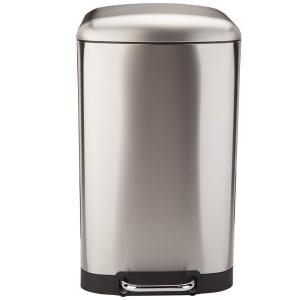 Poubelle de cuisine à pédale Acier inoxydable Argent 40L