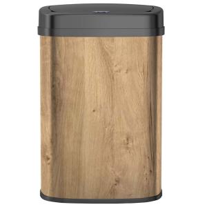 Poubelle de cuisine automatique Acier inoxydable Bois 58 L