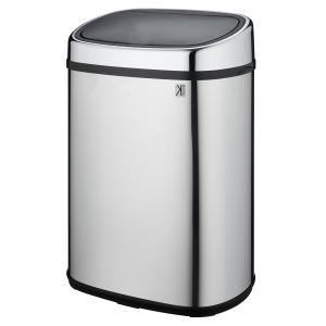 Poubelle de cuisine push Acier inoxydable Argent 48 L