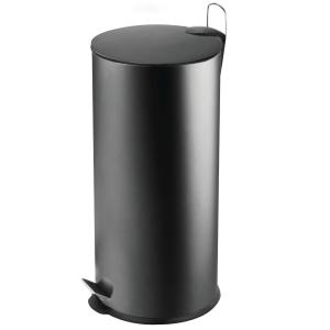 Poubelle de cuisine ronde noire 27L