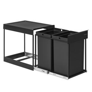Poubelle de tri sélectif 2 seaux de 20 l coulissement en do…