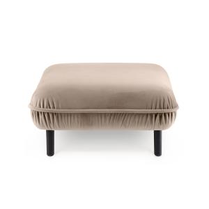 Pouf 1 place en velours beige H38