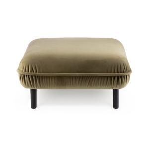 Pouf 1 place en velours vert H38