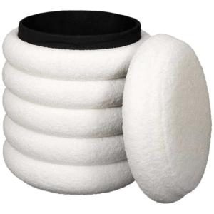 Pouf 2 en 1 en tissu bouclette freya