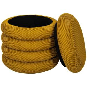 Pouf 2 en 1 en tissu coloré atome jaune