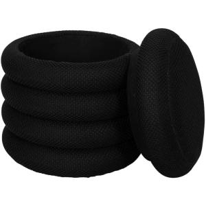 Pouf 2 en 1 en tissu coloré atome noir