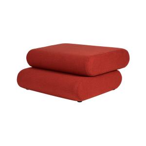 Pouf 2 niveaux en fibre synthétique, rouge