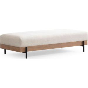 Pouf 2 places en tissu beige