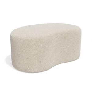 Pouf 80cm tissu bouclette crème