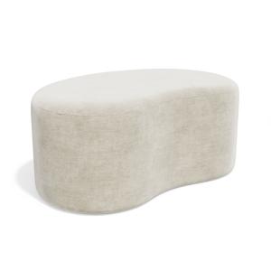 Pouf 80cm velours crème