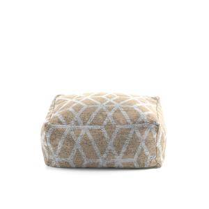 Pouf amovible carré beige 50x50x25 cm