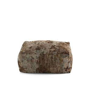 Pouf amovible carré marron 50x50x25 cm