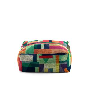 Pouf amovible carré multicolore 50x50x25 cm