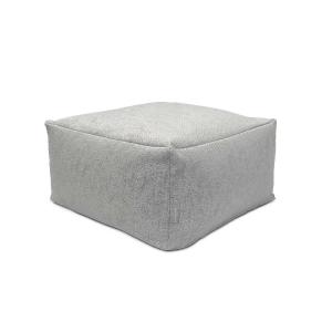 Pouf amovible en coton  50x50x25 cm gris clair