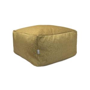 Pouf amovible en coton  50x50x25 cm jaune