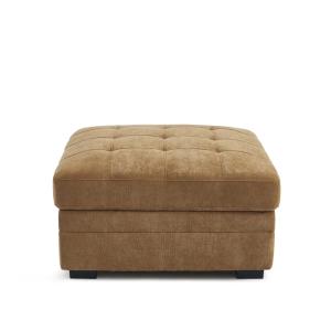Pouf avec coffre de rangement en tissu chenille écureuil