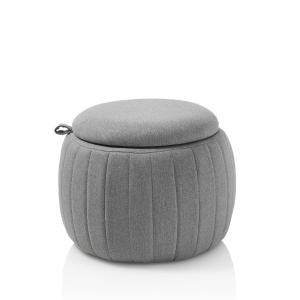 Pouf avec conteneur en MDF et tissu gris