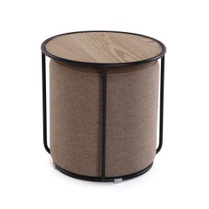 Pouf avec table 44 x 44 x 44 cm, brun