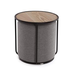 Pouf avec table 44 x 44 x 44 cm, gris foncé