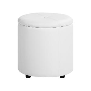 Pouf Blanc Cuir PU 38 cm 38 cm