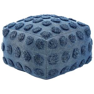 Pouf Bleu Coton 50 cm 50 cm