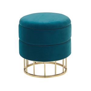 Pouf Bleu paon Velours 37 cm 37 cm