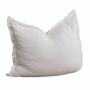 Pouf bouclette déhoussable blanc 180 x 140 cm