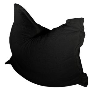 Pouf bouclette déhoussable noir 180 x 140 cm