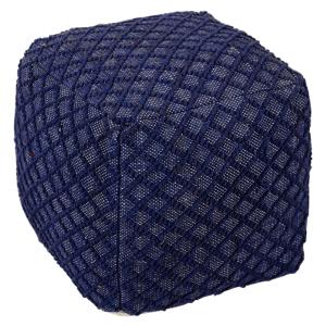 Pouf bruges tissu bleu