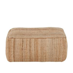 Pouf carré en jute et coton