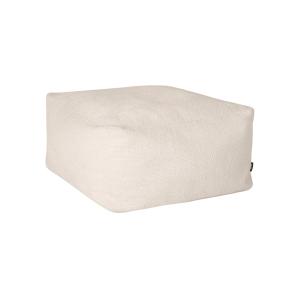 Pouf carré en tissu bouclé, beige