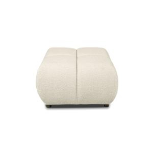 Pouf carré en tissu bouclette   grège
