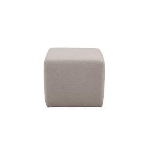 Pouf carré en tissu bouclette Gris Clair