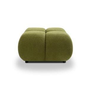 Pouf carré en tissu bouclette   vert olive