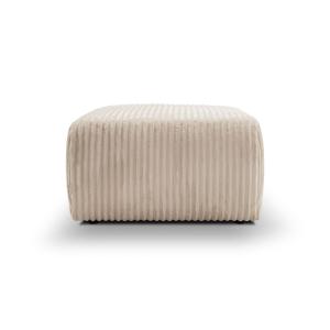 Pouf carré en velours côtelé   ecru
