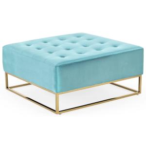 Pouf carré hudson velours menthe