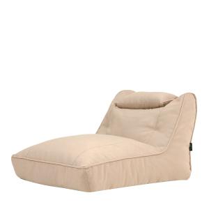 Pouf chauffeuse d'extérieur en oléfine imperméable beige