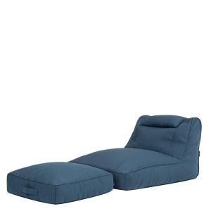 Pouf chauffeuse et coussin de sol en oléfine imperméable bl…